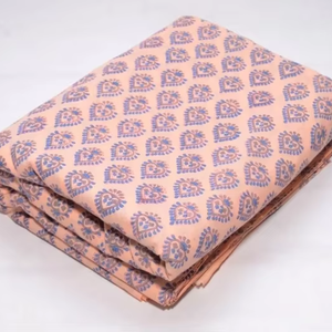 Tissu en pur coton 100% avec motif floral imprimé de blocs de main indiens pour la décoration intérieure Robe pour femme disponible dans les tailles de cour - Product Image 1