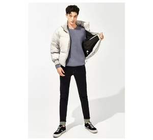 Blouson matelassé à capuche pour homme, nouvelle mode, avec fermeture éclair, col montant, respirant, imperméable, réversible, en polyester, service OEM pour usage décontracté - Product Image 5