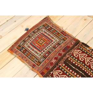 พรมวินเทจขนาดเล็ก 1.7x4.4 ฟุต พรมขนสัตว์สีแดงแบบไล่เฉดสไตล์ตุรกี - Product Image 4