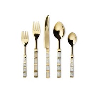 Collection 2 Brothers – Couverts à nœuds plats en acier inoxydable, taille personnalisée, design unique, finition miroir, lot de 6 pour fêtes