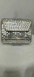 Sac à main en métal design le plus récent, mosaïque argentée, sac à main pour femme, pochette unique plaquée or, pochette de luxe pour femme, design créatif pour mariage - Product Image 4