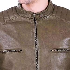 Logotipo personalizado Mejor Precio Durable Nuevo Estilo Hombres Chaqueta de cuero a prueba de viento Personalizado logotipo Chaquetas de cuero para la venta en el precio bajo - Product Image 5