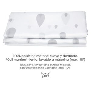 Shower <b>Curtain</b> with Drops Pattern, Grey, 180x200 cm. <b>Waterproof</b> - Product Image 3