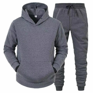 Survêtement à capuche géométrique noir et bleu pour homme, fermeture éclair intégrale, vêtements de sport avec poches latérales, séchage rapide, polyester, pour l'automne - Product Image 3