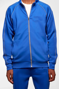 Survêtements brodés OEM prêts à être expédiés fabriqués en usine pour hommes, 2 pièces grande taille, ensembles de vêtements de sport pour hommes avec logo personnalisé - Product Image 3