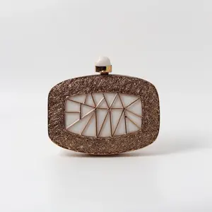 Diseño único de la mejor calidad, embrague con Incrustaciones de nácar, bolso de diseñador de boda, embrague de boda hecho a mano, embrague de latón - Product Image 3