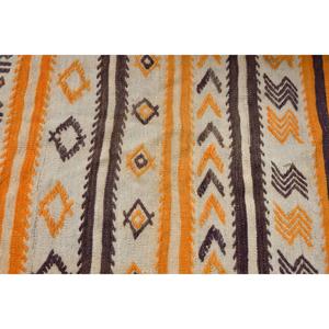 พรมตุรกีขนาด 2.7x8.1 ฟุต, พรมวินเทจลายเส้น, พรมลายต้นไม้และพืชสีส้มน้ำตาล - Product Image 5