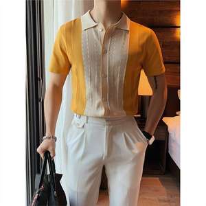 2025 hombres de manga corta Casual Vintage Golf para Polo camisa transpirable Top de punto con diseño de dinero antiguo - Product Image 4