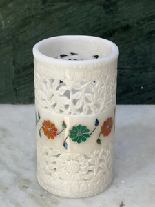 Lámpara de Noche Multiusos de Alabastro Natural con Incrustaciones, Florero de Mármol Tallado a Mano, Lámpara Decorativa de Mármol - Product Image 2