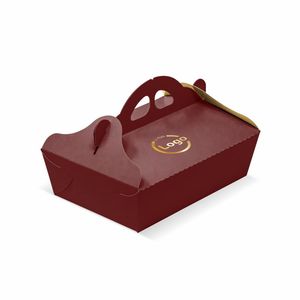 Personalized Sweet Colored Cardboard Bakery <b>Boxes</b> with Handle for Pizza Sandwiches and Olive Oil - Product Image 6