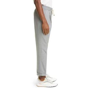Pantalon de survêtement évasé décontracté de haute qualité 100% coton pour hommes, pantalon de survêtement à ceinture élastique, à rayures droites et incurvées - Product Image 3
