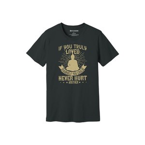 Camiseta de algodón 100% con estampado de temas de Buda, estilo informal, 12 opciones de color, 160-180, colocación de diseño personalizable GSM pesado - Product Image 5