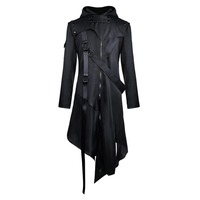 Chaqueta de Cuero con Cremallera y Tachuelas Estilo Retro para Hombre, Estilo Rock N Roll, Gótico, Casual, de Piel de Oveja, Holgada y Moderna