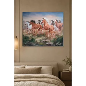 Impression sur toile : Herde de chevaux au galop avec jeunes chevaux - Product Image 1