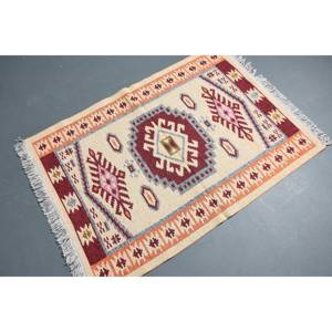 พรมตุรกีโบราณ ขนาด 2.9x4 ฟุต สีเบจ พรมขนสัตว์แบบตะวันออก - Product Image 1