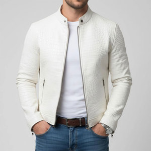 Elegante Chaqueta de Invierno para Hombre en Cuero de Vaca Repujado, con Logotipo Frontal, Corte Elegante, Diseño Ecológico Personalizable, Características Personalizables - Product Image 1