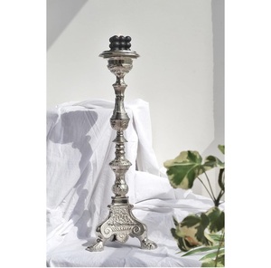 Embossed Design Metal Taper <b>Candle</b> <b>Holder</b> Silver Plated Hand Crafted for Home & Christmas Decor <b>Floor</b> <b>Candle</b> <b>Holder</b> - Product Image 1