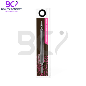 Empujador de cutículas de acero inoxidable de calidad superior Diseño antideslizante ligero duradero con hoja recta de empujador estrecho redondeado - Product Image 4
