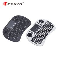 Keyboard genggam Gaming RGB, I8 Air Fly Mouse dengan lampu latar 2.4G PC Keyboard Kustom bantalan sentuh nirkabel Keyboard Mini untuk kotak TV pintar