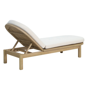 Tumbona profesional para manicura de madera de teca maciza para exteriores, tela de cojín de diseño moderno de Color Natural para uso en muebles de exterior - Product Image 5