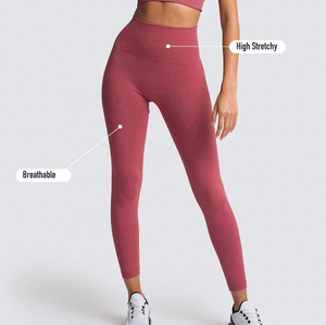 High Quality Seamless Mid Waist Fitness <b>Leggings</b> <b>for</b> <b>Women</b> Solid Pattern Sports Pants Made in Pakistan <b>for</b> Yoga - Product Image 4