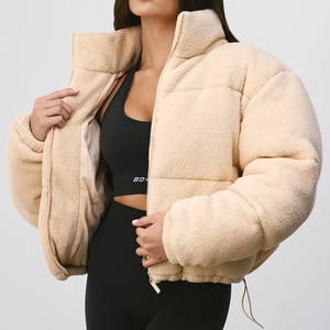 OEM โลโก้ที่กําหนดเองแจ็คเก็ตขนแกะที่สะดวกสบายขนาดใหญ่ขนแกะซิปช่องทางปกเชอร์ปาแคชเมียร์ผู้หญิงแจ็คเก็ตปักเป้า - Product Image 4