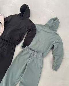 Sweat à capuche baggy surdimensionné à épaules tombantes en coton polaire lourd et pantalon de survêtement pour hommes de haute qualité - Product Image 4