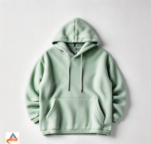 Sudadera con capucha verde claro para hombre 350 GSM para un uso cómodo Sudadera con capucha holgada de lana transpirable de alta calidad - Product Image 6