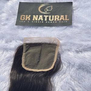 Cabello humano 100%, cierre de encaje 4x4 para encaje suizo, sin enredos, sin desprendimiento, negro Natural, 14 pulgadas - Product Image 4