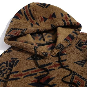 Venta al por mayor de peso pesado de gran tamaño 100% algodón polar pulóver sudaderas con capucha de los hombres personalizado bordado Logotipo de bolsillo de calidad liso en blanco - Product Image 3