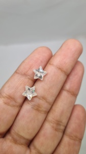 10 pcs de forme d'étoile blanche Moissanite diamant collier boucles d'oreilles pendentif fait à la main - Product Image 5