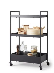 Sleek Metal Two Tier Serving Cart With Glass Trays And Gold Accents For Sophisticated Interior Styling And Beverage Service - Product Image 4