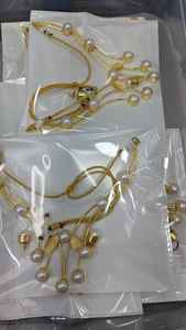 Collar hecho a mano con collar de piedra de perla natural con pendientes Joyería de playa clásica Latón para boda y fiesta - Product Image 2