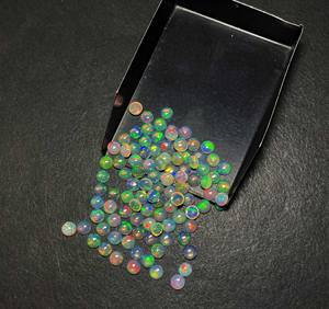 AAA Qualité IGI Certifié 29pcs 5mm Cabochon Opale Éthiopienne en Blanc Naturel/Argent/Rose 10CT Pierres Précieuses en Vrac pour Bijoux - Product Image 4