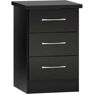 Modern 4 Piece <strong>Bedroom</strong> Sets <strong>Black</strong> <strong>Gloss</strong> Wardrobe Bedside Tables Storage Chest Strong Durable <strong>Furniture</strong> with Mirror - Product Image 4