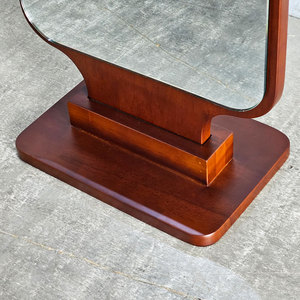 Reddish-Brown Wood Standing Makeup <b>Mirror</b> Desktop GNG009 Single Side <b>Foldable</b> - Product Image 4