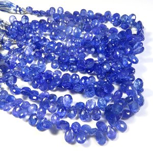 La mejor colección de cuentas facetadas de tanzanita azul Natural, hebra de 8 ", gemas de pera de 6-11mm para collar de joyería, piedras preciosas sueltas - Product Image 3