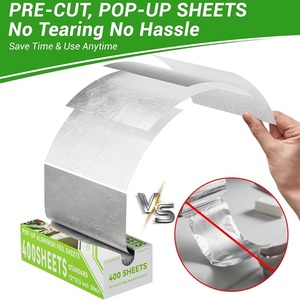 Láminas de papel de aluminio, 400 unidades, papel de aluminio pre-cortado de 12" x 10.5" con dispensador pop-up para catering, restaurantes y uso en la cocina. - Product Image 1