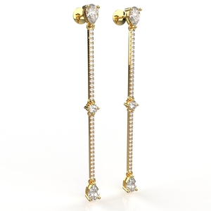 Avarta Jewellery Sterling <b>Silver</b> 18k Gold Plated <b>Long</b> <b>Earrings</b> - Product Image 2
