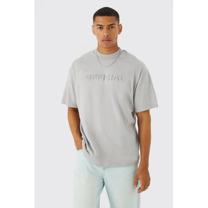 Men's Oversized Embossed <b>Details</b> T-Shirts Heavyweight Cotton High Quality T-Shirts Made in Pakistan - Product Image 1