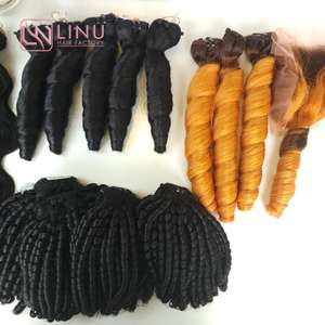 Pixie ช่อผมมนุษย์แท้สำหรับต่อผม100% ผมมนุษย์ผมหยิกเป็นกระจุก - Product Image 4