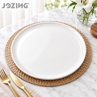 Assiette à steak en céramique blanche JOZING de 10,8 pouces, plat rond pour dîner, liquidation directe d'usine, porcelaine pour restaurant