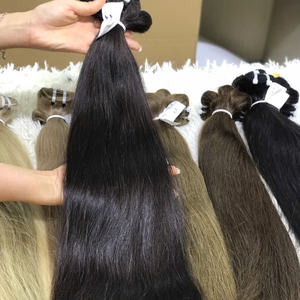 Extensiones de Cabello Natural Liso, Tejido Virgen Remy, Paquetes de Cabello Humano con Doble Trama a Máquina para Pelucas - Product Image 2