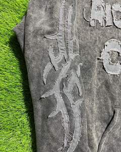 Sweat-shirts à capuche personnalisés en patchwork avec logo, combinaison de tissus uniques, sweat-shirt à capuche, commande en gros, fabricant OEM - Product Image 2