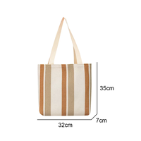 Sacs fourre-tout en coton avec logo personnalisé de qualité supérieure avec poignée en jute tissée à la main en jute imprimée à rayures fabriquées au Bengale occidental en Inde