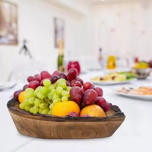 H.M.A Handicrafts Acacia <b>Wooden</b> Serving <b>Bowl</b> Stylish Kitchen <b>Bowl</b> for Snacks Salad Fruits or Rustic Decor Accent - Product Image 5