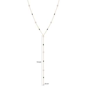 Collar con Colgante en Forma de Y con Perla Redonda de Esmalte Negro, Diseño Turco Hecho a Mano, Joyería de Plata de Ley 925 - Product Image 2