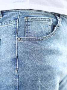 Pantalon en jean bleu clair droit pour homme, qualité supérieure, respirant, jean empilé, jean skinny en denim pour homme - Product Image 3