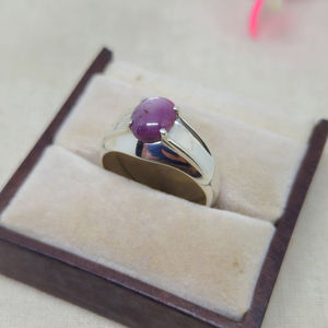 Anillo Unisex Vintage con Rubí Estrella Natural Genuino en Plata 925 para Bodas y Fiestas - Product Image 1