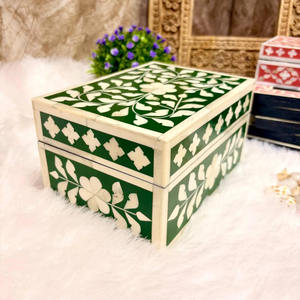 Caja de Joyería Cuadrada de Madera Hecha a Mano Rani Industries RI391 con Incrustaciones de Hueso, Técnica Impermeable, Estilo Moderno y de Imitación Antigua - Product Image 4